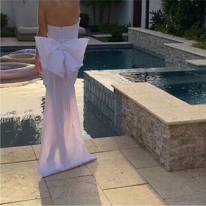 Nookie White Strapless Dress with Bow